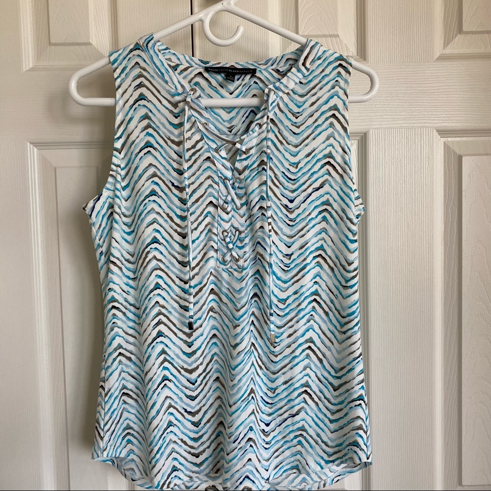 WHBM tank top blouse with decorative ties in front size S